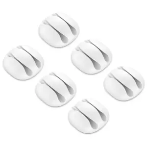 Set 6 organizatoare cabluri cu adeziv negre MK5542 deleyCON