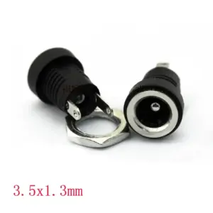 Mufa alimentare DC mama 3.5x1.3mm filet interior 7.5mm pentru montare pe panou
