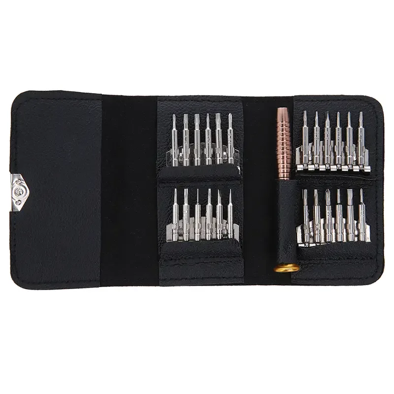 Set surubelinte de precizie 25in1 biti philips /Y /triunghiular /torx /stea si husa piele OEM0002371