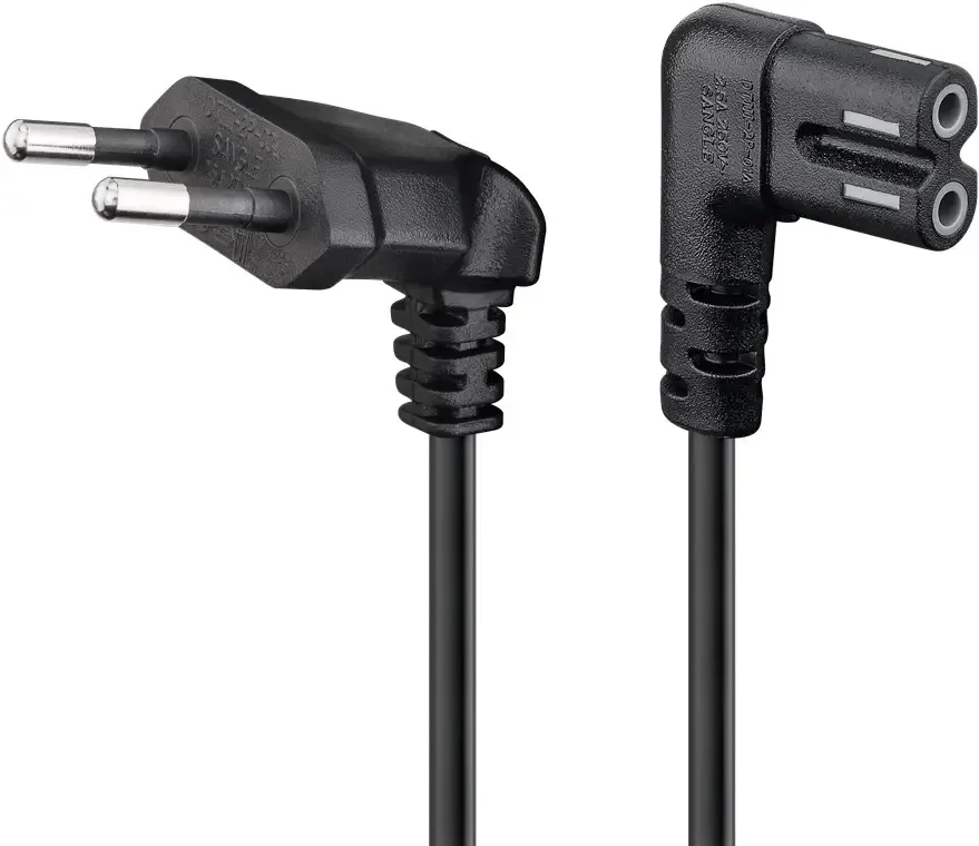 Cablu 90 grade 3m cu priza Europeana C7 2-pin pentru boxe Sonos /PlayStation 3/4/5 /Xbox One/One X negru 73020 Goobay