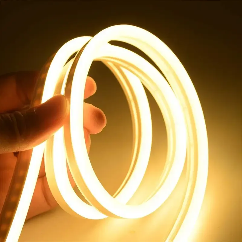 Banda LED COB 230V flexibila 10mm 3000K alb cald 10W/m IP65 pret 1m liniar PS-1503-1