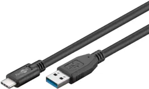 Cablu de incarcare si sincronizare USB 3.0 - USB TYPE C 3m 3A 15W negru Goobay