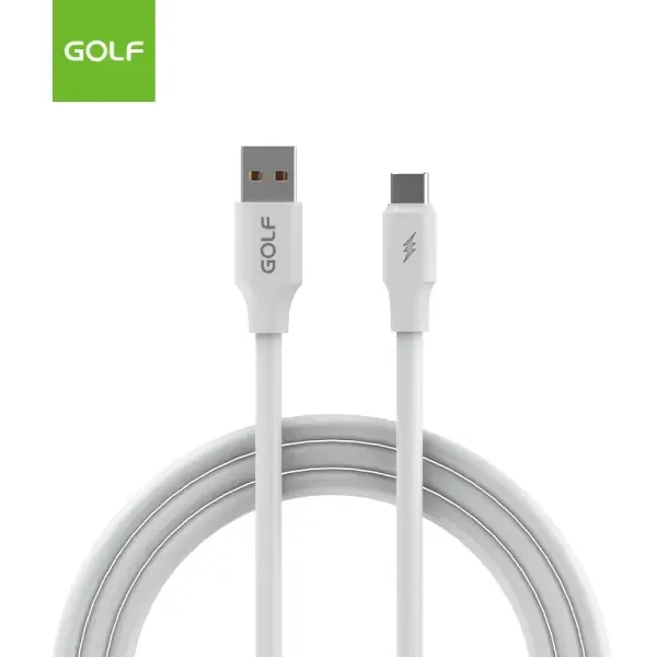 Cablu USB la USB tip C 1m Golf Super Charge Tube Cable OD 6A 120W alb GC-98t