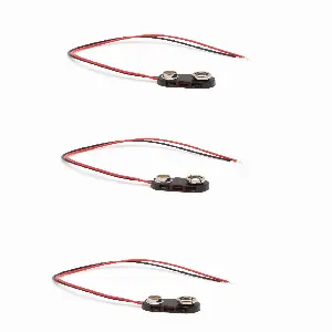 Set 3 conectori pentru baterii 9V ranforsate pe fir 15 cm M`N`C 05316-3
