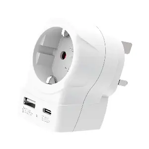 Adaptor priza Skross 1.500283-E EU la UK USB-A USB-C 20W