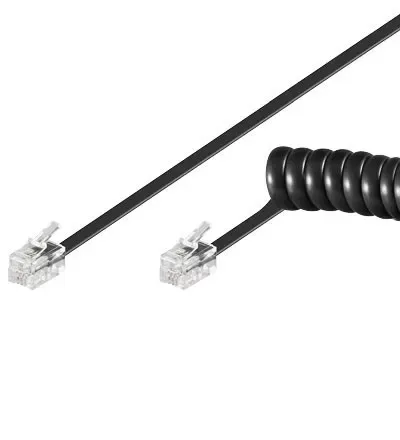 Cablu telefonic receptor spiralat 4m RJ10 4P4C Goobay