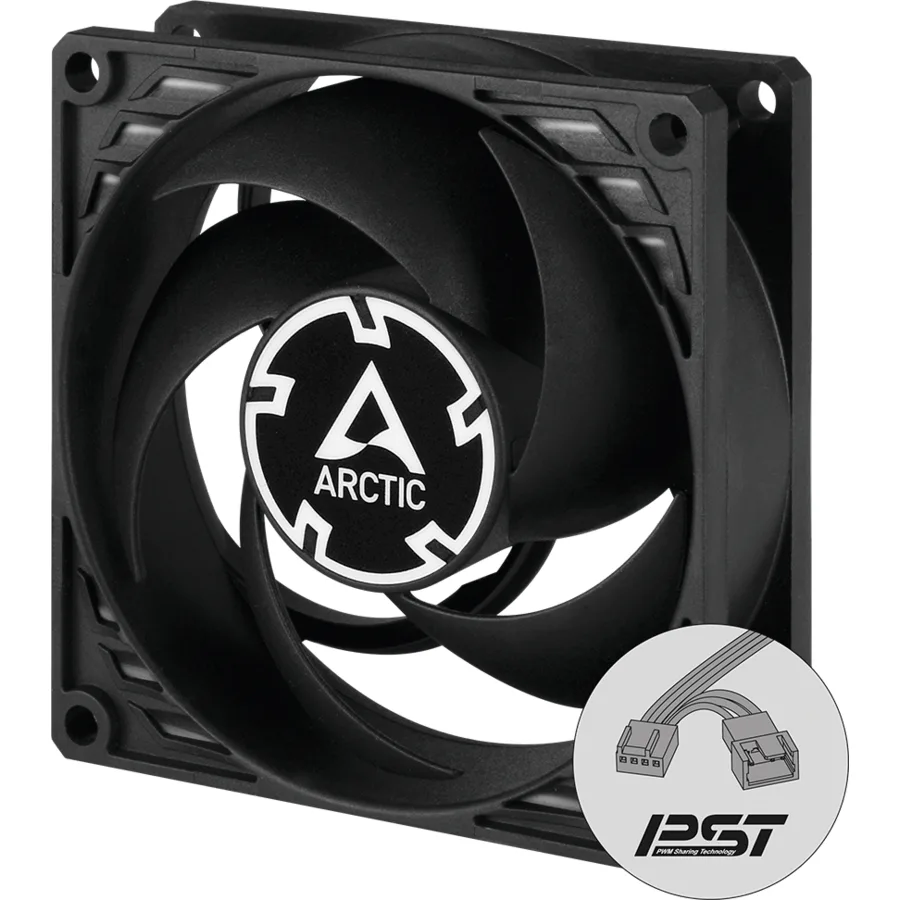Ventilator P8 PWM PST 200-3000 RPM 4 Pin 80x80x25 mm negru 1buc ARCTIC ACFAN00154A-1
