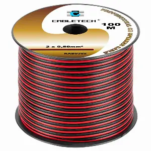 Cablu 10m difuzor cupru 2x0.5mm2 rosu/negru Cabletech KAB0382-10