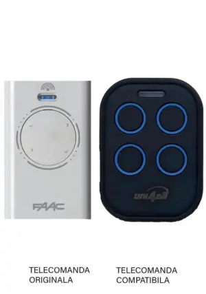 Telecomanda inlocuitoare poarta garaj FAAC XT4 433 SLH de doua si patru canale/ cod saritor/ 433.92MHz (817)
