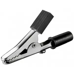 Clip crocodil negru 45mm se poate insera pe conector banana Goobay