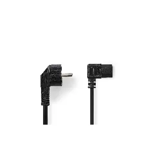 Cablu de alimentare calculator Schuko 90 grade tata - CCE 90 grade mama IEC-320-C13 1.5m negru Well CABLE-713-1.5-WL