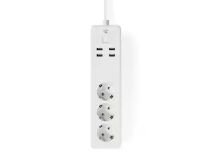 Prelungitor Smart WiFi 3 prize schuko 4x USB 1.8m 3680W 16A Nedis