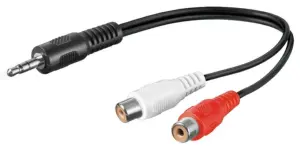 Cablu adaptor audio Jack 3.5 mm stereo tata - 2x RCA mama 20cm