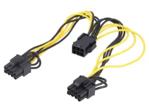 Cablu de alimentare PCI-E 6pin mama - PCI-E 8pin mama x2 0.15m pentru placa video AKYGA AK-CA-55