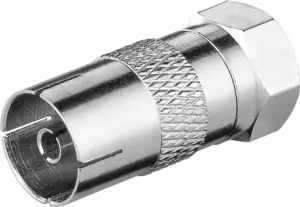 Adaptor coaxial TV mama - F tata din cupru Goobay
