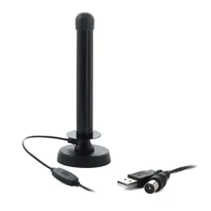 Antena omnidirectionala VHF UHF DVB-T 26dB 47-870 MHz USB /RF cablu 4m 70 baza x 195mm ANT0358