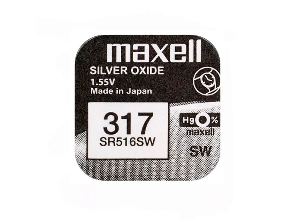 Baterie ceas Maxell SR516SW V317 SR62 1.55V oxid de argint 1buc