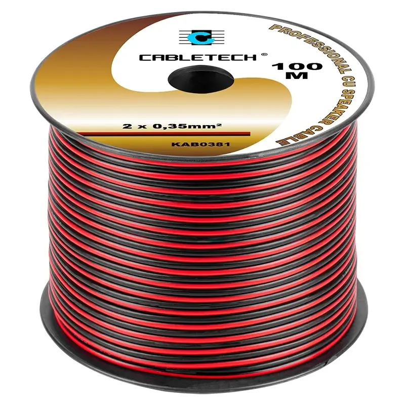 Cablu 10m difuzor cupru 2x0.35mm rosu/negru Cabletech KAB0381-10