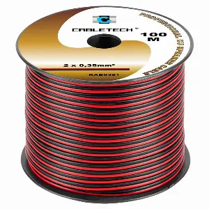 Cablu 10m difuzor cupru 2x0.35mm rosu/negru Cabletech KAB0381-10
