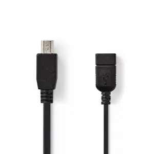 Cablu de date case de marcat fiscale USB 2.0 A mama - mini USB 5 pini tata OTG 0.2m Nedis