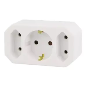 Priza Schuko la 1x schuko +2x Euro mama 2500W 250V 10A Emos