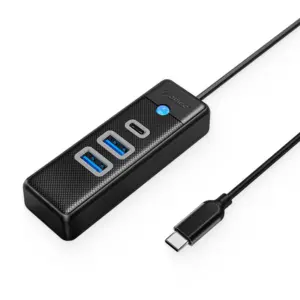 HUB 1x USB TYPE C 2x USB3.0 - USB TYPE C 15cm negru Orico PWC2U-C3