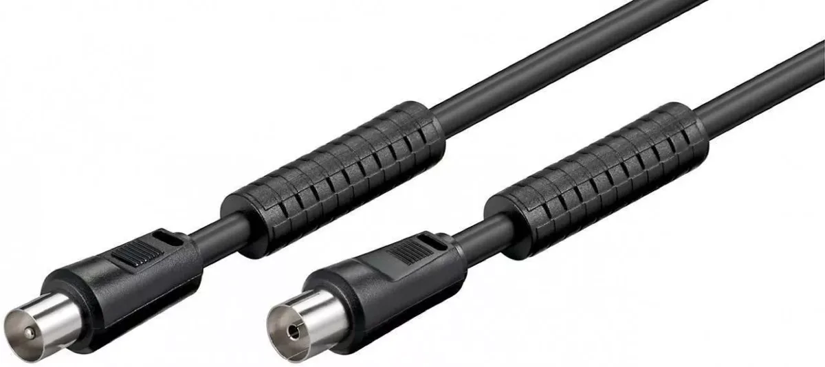 Cablu antena Coaxial tata - Coaxial mama 1.5m negru Goobay