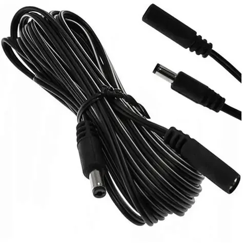 Cablu prelungitor 2x0.5mm2 DC 5.5/2.1 mufa - DC 5.5/2.1 mama 2m 5A drept negru ESPE KAB-2MWT/GN2.1