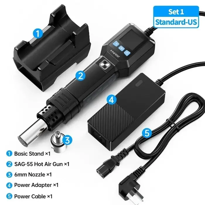 Pistol cu aer cald 550W pentru dezlipit FNIRSI SAG-55 S