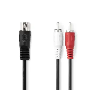 Cablu audio DIN 5pini tata - 2x RCA tata 1m Nedis CAGL20200BK10