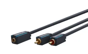 Cablu adaptor Profesional Jack 3.5 mm mama - 2x RCA tata OFC cupru 10cm dublu ecranat aurit Clicktronic 70493