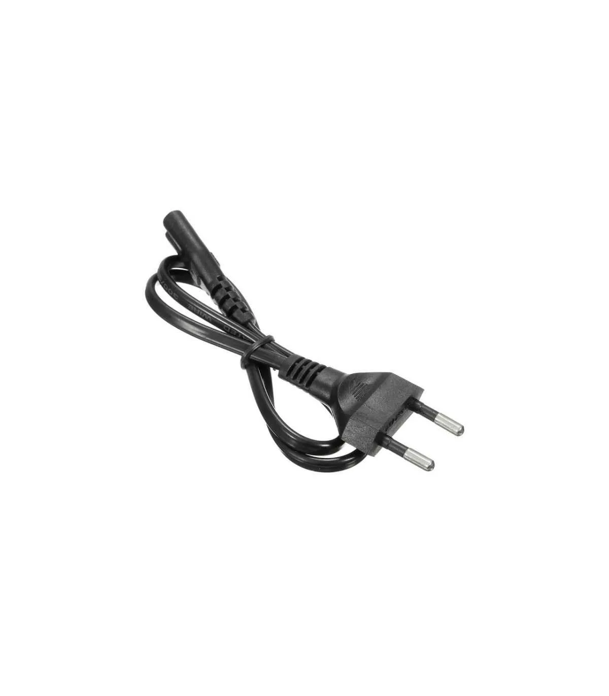 Cablu alimentare retea 230V cu mufa 2 pini masina tuns/epilator/aparat ras 0.5m negru