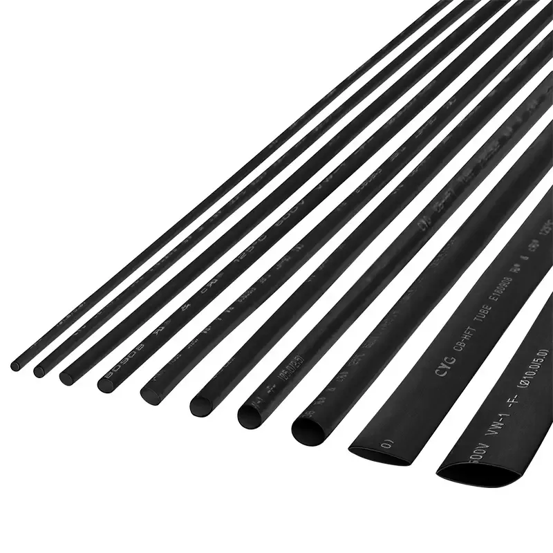 Tub termocontractabil negru CB-HFT 2.5/1.25mm 1m flexibil fara halogeni rezistent la flacara 1buc Rebel NAR0244.1-1