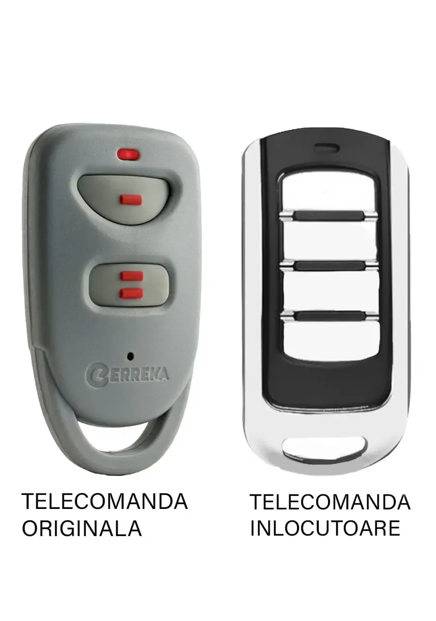 Telecomanda inlocuitoare poarta garaj Erreka Lira de doua si patru canale/ cod saritor/ 433.92MHz (814)