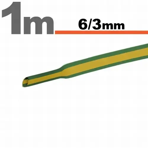 Tub termocontractant galben/verde 6 /3 mm 1m lungime