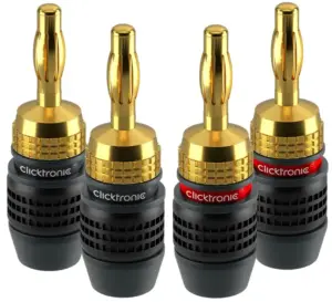 Set 4 mufe Banana 4mm Premium Clicktronic Conexiuni Audio de Inalta Calitate pentru cablu 6.0mm2 52546
