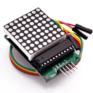 Modul LED MATRIX 8X8 campuri 32x32 mm rosu 5V Interfata SPI inclus cu controlerul MAX7219 si cabluri