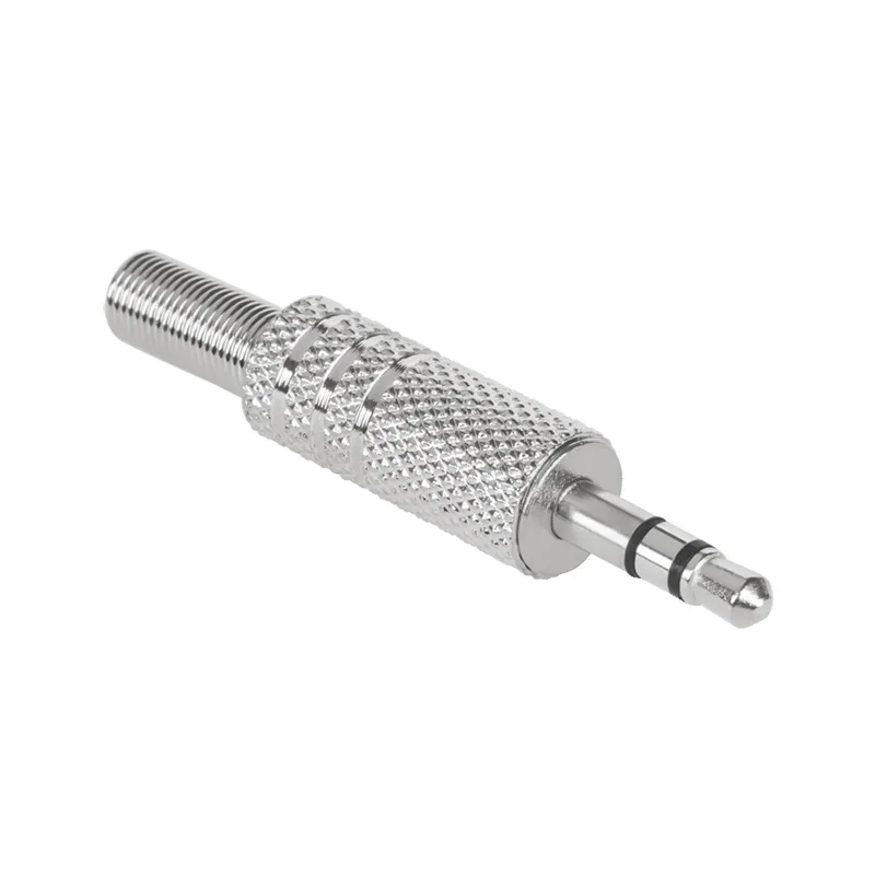 Mufa audio 3.5 mm stereo tata metal cu protectie cablu