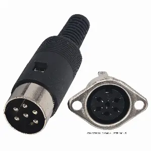 Conector DIN Nedis 6-pini tata 1buc negru CAVC20903BK