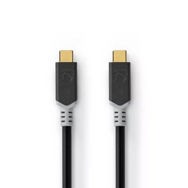 Cablu USB 3.2 Gen 2x2 type C tata-tata 1m 100W 5A 20Gbps antracit Nedis