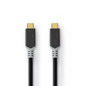 Cablu USB 3.2 Gen 2x2 type C tata-tata 1m 100W 5A 20Gbps antracit Nedis