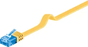 Cablu plat Cat6A UTP 2m 500MHz RJ45 cupru galben Goobay