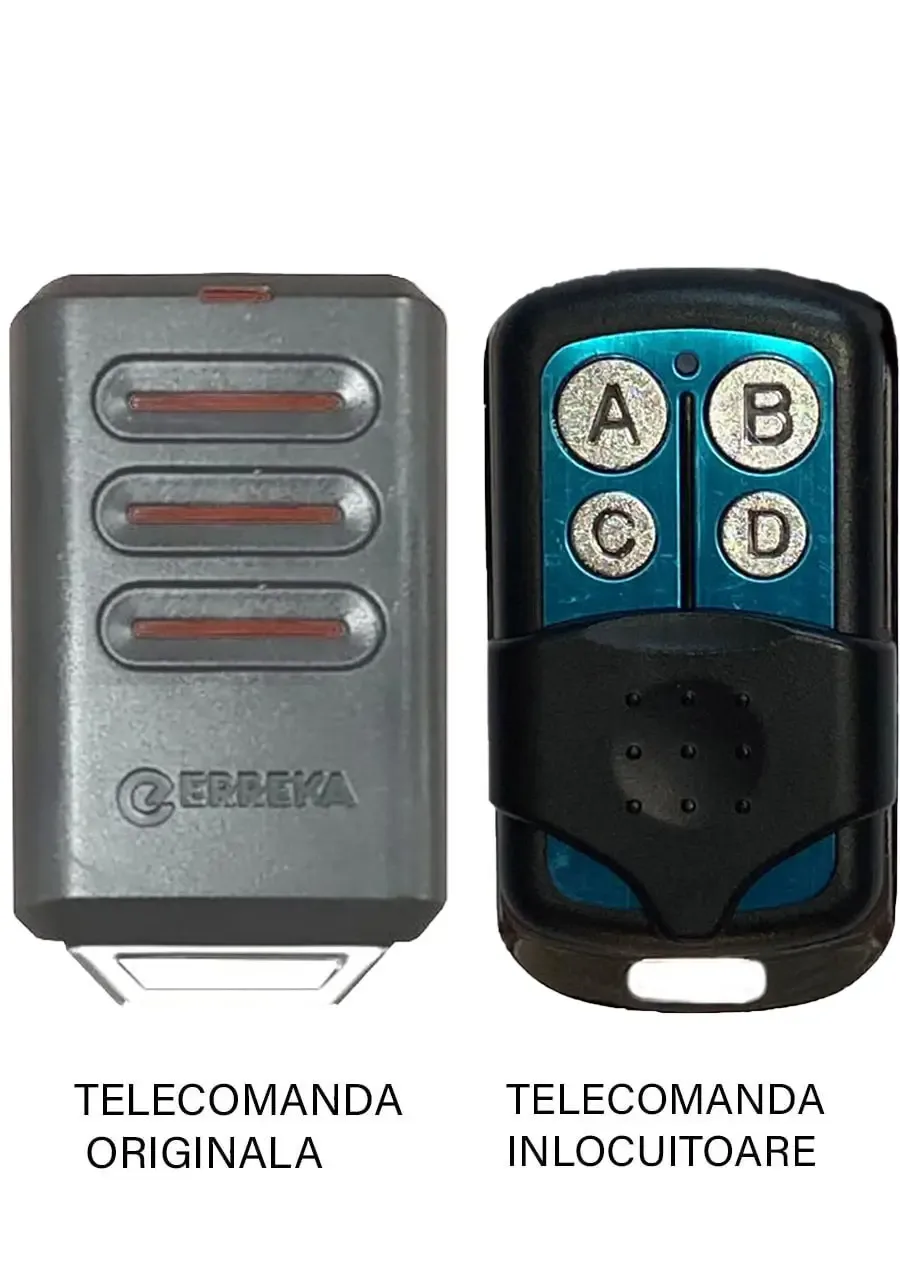 Telecomanda inlocuitoare poarta garaj Erreka Kuma KM03 pe patru canale/ cod fix/ 433.92MHz
