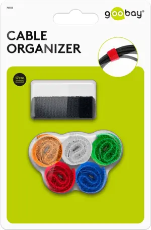 Set fasete panza de gestionare a cablurilor cu fixare carlig si bucla 170x20 mm Goobay