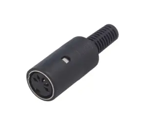 Conector DIN 5 pini mufa mama drept pe cablu NINIGI DC-007