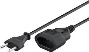 Prelungitor Euro Tip C CEE 7/16 mama-tata 2m negru 2x0.75 mm Goobay 64616
