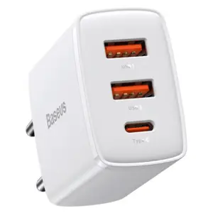 Incarcator retea 100-240V - 2x USB QC3.0 1x USB-C PD 3.0 30W BASEUS CCXJ-E02