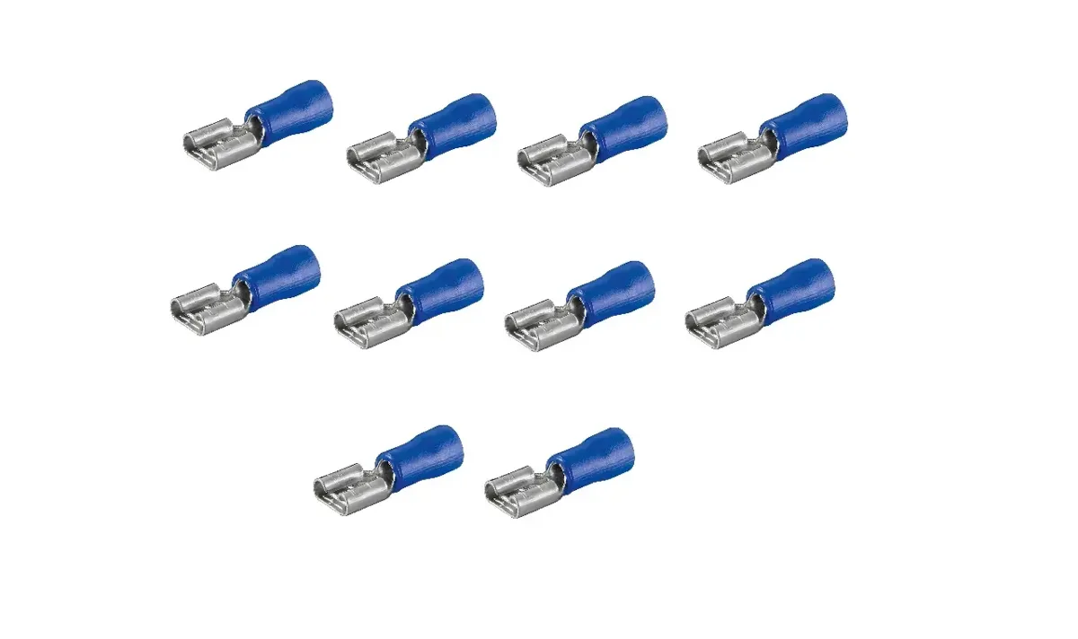 Set 10 papuci conectori mama albastru 6.4x0.8mm Goobay 17004-10