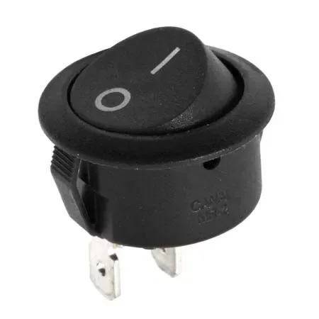 Intrerupator 2 pini ON-OFF 6A 250V negru 18x10mm cu retinere