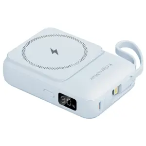 Power Bank inductie Kruger&Matz KM0913-BL 10000mAh Li-ion Mag Safe wireless 15W / USB-C 20W /USB-A 22.5W / Lightning 10W